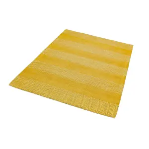 Yellow Modern Geometric Graphics Natural Fibers Handmade Rug For Dining Room Bedroom & Living Room-160cm X 230cm