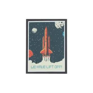 Arthouse Space Black & Red Canvas art, Set of 2 (H)40cm x (W)30cm