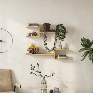 Modern Floating Wall Shelves (Set of 2) (Set of 2) Natural