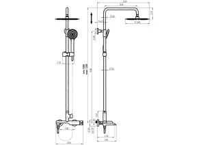 Hommix Rubineta OLO + ULTRA-10 Chrome Shower Set