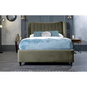 Carli Plush Velvet Grey Bed Frame