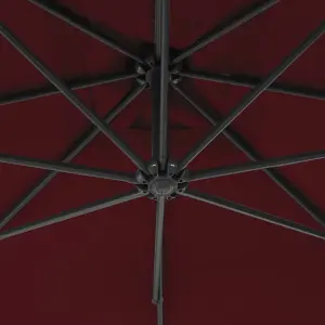 Berkfield Cantilever Umbrella with Steel Pole 250x250 cm Wine Red