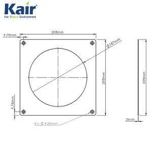 Kair Wall Plate 150mm - 6 inch for Round Ducting