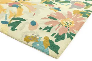 Multicolored Handmade Easy to Clean Floral Luxurious Modern Wool Rug for Living Room, Bedroom - 200cm X 290cm