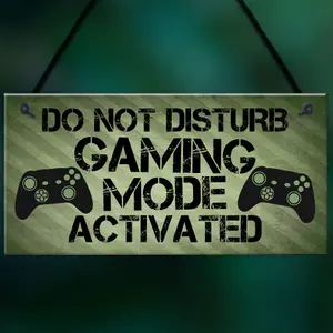 Gaming Sign Hanging Plaque For Boys Bedroom Man Cave Games Room Retro Gaming Sign