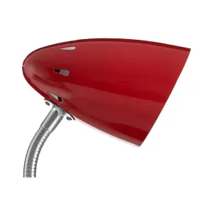 Interiors by Premier Red Table Lamp for Work Desk, Desk Lamp with Conical Lamp Head, Long Lasting Iron Bedside Lamp