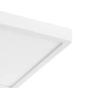 Eglo Fueva-Z Square White Aluminium Smart Control, Colour Changing LED Ceiling Light, (D) 28.5cm