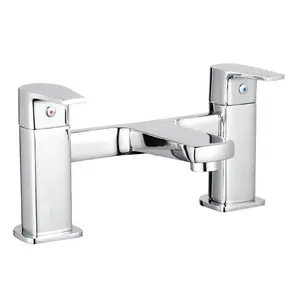 Bristan Niva Bath Filler Chrome Taps Deck Mount Bathroom Tap