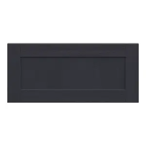 Alpinia Matt midnight navy wood effect Drawer front, bridging door & bi fold door, 356mm x 18mm x 797mm