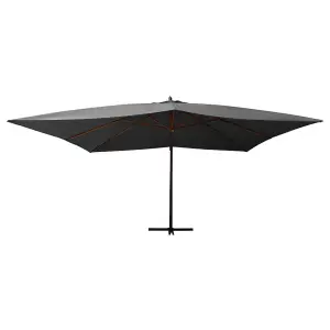 Berkfield Cantilever Umbrella with Wooden Pole 400x300 cm Anthracite