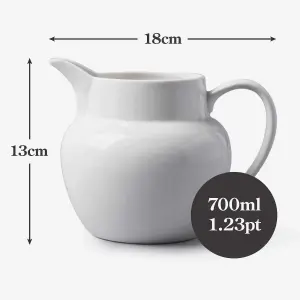 WM Bartleet & Sons Porcelain Round Bellied Milk Jug, 700ml