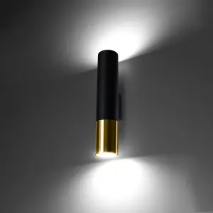 Loopez Steel Black/Golden 2 Light Classic Wall Light