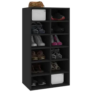 Shoe Rack Black 54x34x100.5 cm Engineered Wood