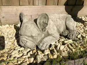 French Bulldog Stone Statue Outdoor Garden Ornament Puppy Dog British Made Sculpture