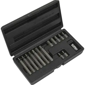 15pc Hex Key Socket Bit Set - 3/8" Square Drive Quick Change Short & Long Shaft