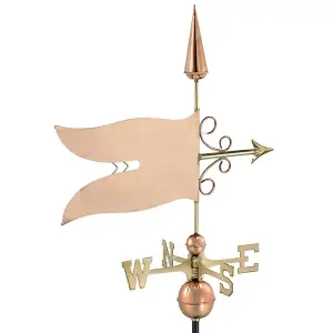 Farmhouse Copper Banner Weathervane - H104 x W64 x L44 cm