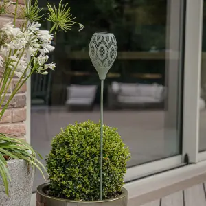 Festive Lights 75cm Sage Green Solar Metal Stake Light Garden Pathway Outdoor IP44 Lighting