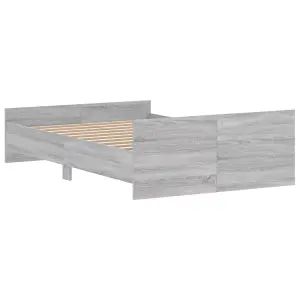 Berkfield Bed Frame with Headboard and Footboard Grey Sonoma 120x190 cm