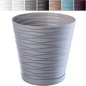 Plant Pot Flowerpot Wave Plastic Crystal Modern Decorative Grey 19cm