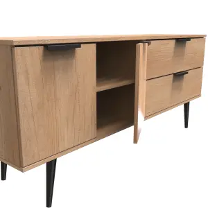 Fuji 2 Drawer 2 Door Wide Sideboard in Nebraska Oak (Ready Assembled)