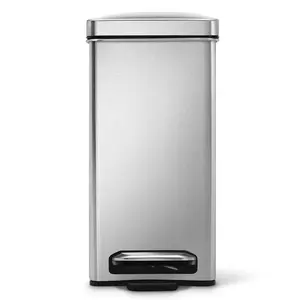 Simplehuman 10L Profile Pedal Bin, Plastic Lid Brushed Stainless Steel