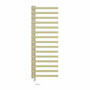 Rinse Bathrooms Minimalist 1600x600mm 800W Electric Thermostatic Bathroom Heated Towel Rail Radiator with Timer Brushed Brass