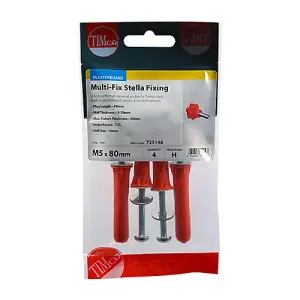 Timco - Stella Fixings - TX - Pan - Red (Size M5 x 80 - 4 Pieces)