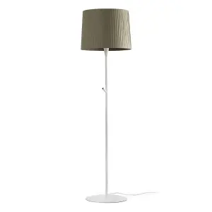 Luminosa Samba Floor Lamp Round Tappered Shade Green, E27