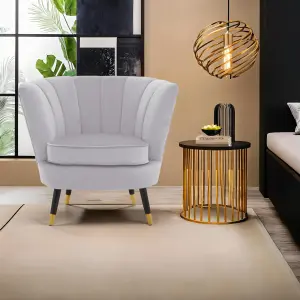 Interiors by Premier Grey Velvet Chair with Black Wood and Gold finish Legs, Backrest Dining Chair,Easy to Clean Armchair