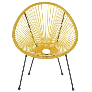 Set of 2 Garden Chairs ACAPULCO II PE Rattan Yellow