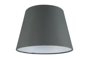 GoodHome Lokombi Dark grey Fabric dyed Light shade (D)20cm