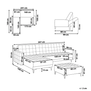 Right Hand Fabric Corner Sofa with Ottoman Brown ABERDEEN