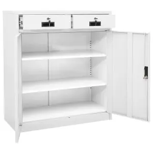 Berkfield Office Cabinet White 90x40x102 cm Steel