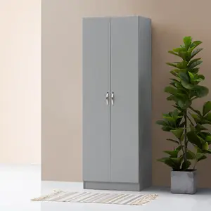 2 Door Double Wardrobe In Grey