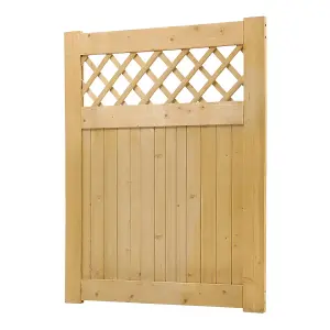 Garden Wood Gate Rhombus with Latch and Hardware Kit, 120 cm x 90 cm