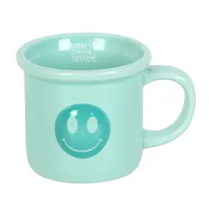 Something Different You Are So Loved Happy Face Mug Blue (One Size)