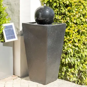 Primrose Manila Solar Sphere Water Feature with Lights H82cm