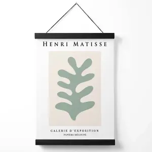 Matisse Floral Cutout Cream and Sage Green Exhibition Medium Poster with Black Hanger