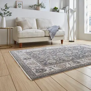 Green Traditional Bordered Floral 10mm Thick Stain-Resistant Rug For Bedroom, Living Room, & Dining Room-80cm X 300cm