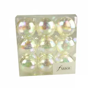 Luxury Shatterproof Ball Ornament (Set of 18) Clear Iridescent Shiny / 6cm H x 6cm W x 6cm D