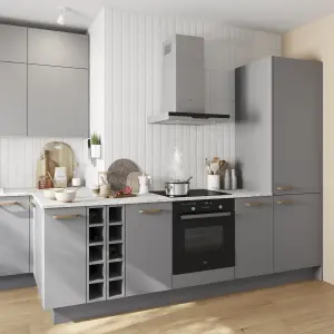 GoodHome Stevia Innovo handleless matt pewter grey slab Standard End panel (H)715mm (W)595mm