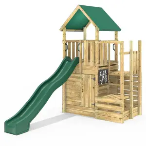 Rebo Modular Wooden Climbing Frame Adventure Playset - M11 Stepup Plus Den