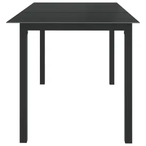 Berkfield Garden Table Black 150x90x74 cm Aluminium and Glass