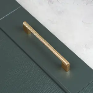 160mm Brass Knurled Cabinet Handle Textured Gold Boss Cupboard Door Drawer Pull Wardrobe Furniture Replacement