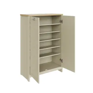 GFW Lancaster 2 Door Shoe Cabinet Cream