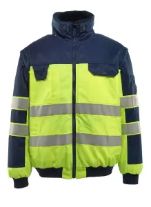 Mascot Safe Image Livigno Pilot Jacket (Hi-Vis Yellow/Navy Blue)  (Medium)