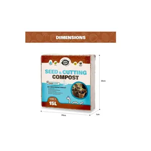 Seed Cutting Compost Brick Compact Potting Mix With Perlite Makes 15L Peat Free