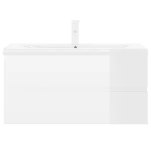 Audreigh 100mm Wall Hung Single Vanity High Gloss White