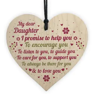 Red Ocean Daughter Daddy Gifts Mother And Daughter From Mum Wooden Heart Birthday Xmas Gifts