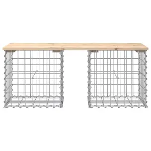 Berkfield Garden Bench Gabion Design 103x44x42 cm Solid Wood Pine